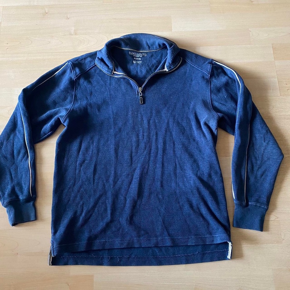 Faded Glory Blue Quarter-Zip Sweatshirt